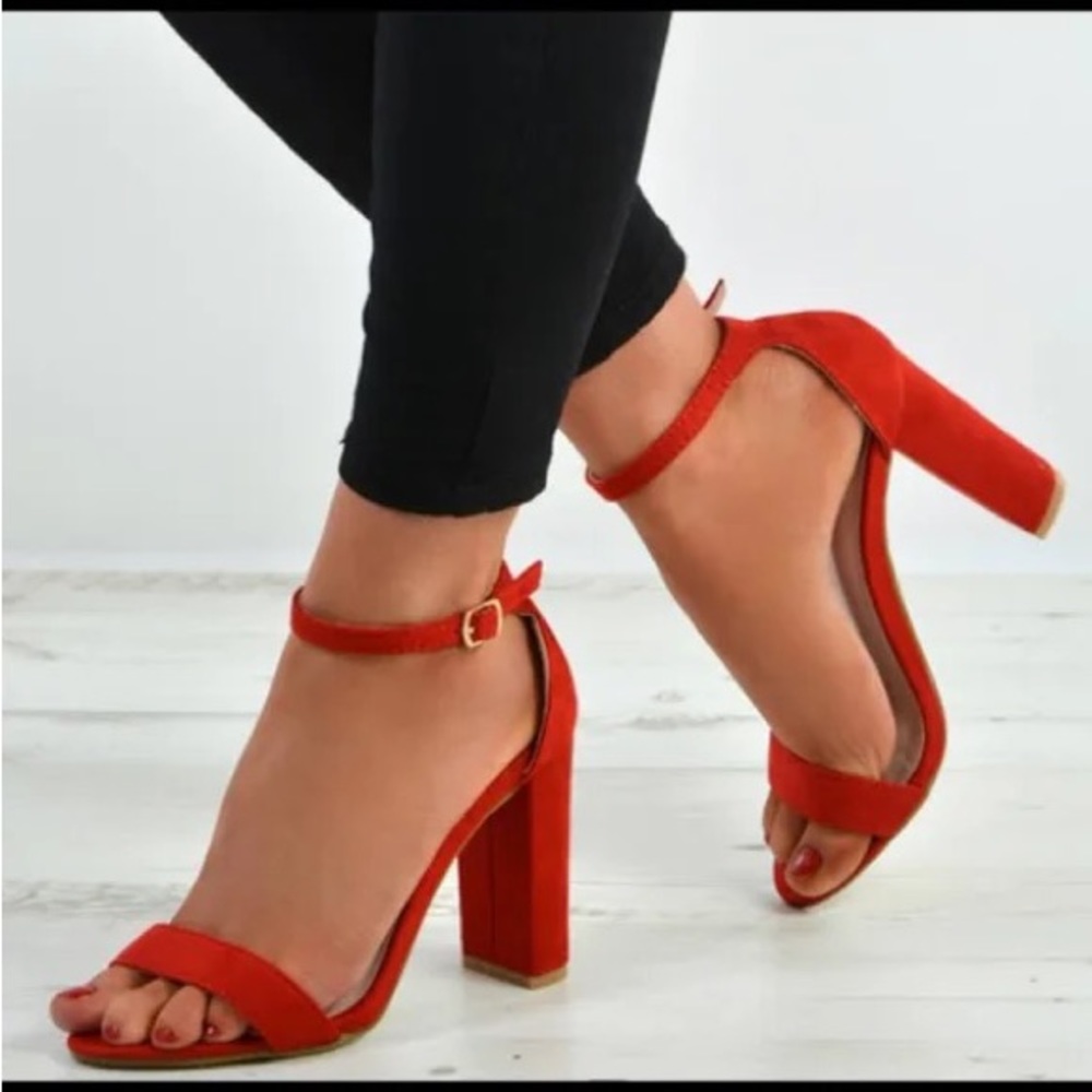 Glaze Heels Red Open Toe
